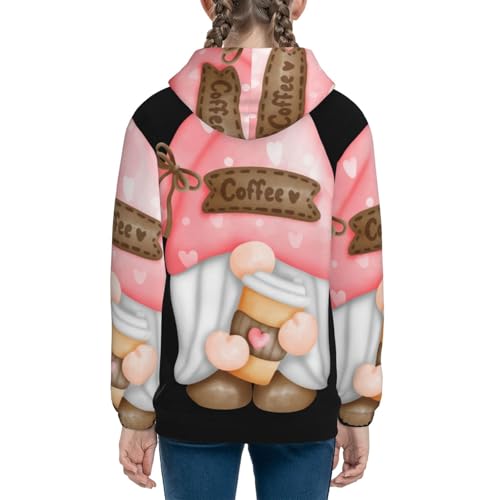 Coffee Gnome Kids Pullover Hoodies Boys Sweatshirts Girls Athletic Clothes with Pocket4