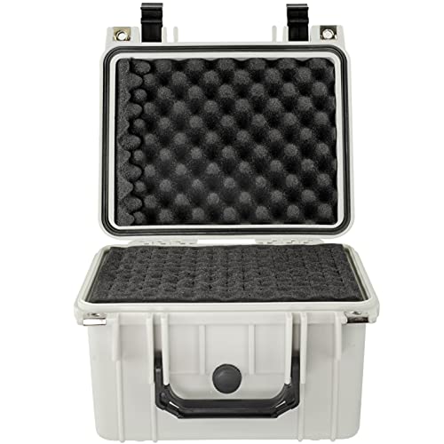 Eylar Small 10.62" Deep Gear, Equipment, Hard Camera Case Waterproof With Foam Tsa Standards (White) #TOP3
