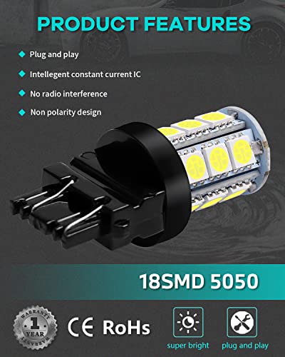 Alopee 10 Pack Non Polarity 3157 Led Bulb White 3057 Led Bulb Dc 12V 4114 Led Daytime Running Light 4157 Bulb For 3147 3156 3158 3257 3457A Brake Light Bulb Tail Light Bulb Led Turn Signal Bulb #TOP3