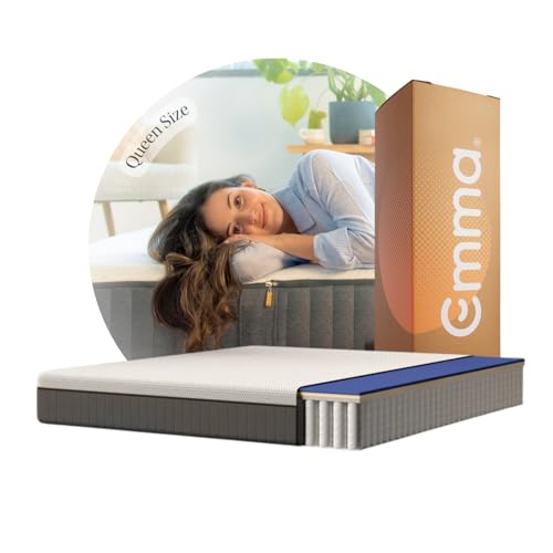 Emma Colchón Hybrid Premium Queen Size 150x190cm de Memory Foam & Resortes Colchón en Caja Tecnología Alemana 10 Años de Garantía & 100 Noches de Prueba