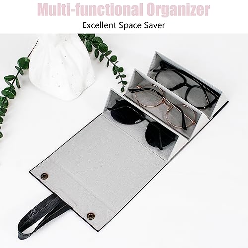 Image of Sunglasses Travel Case,Foldable Eyeglasses Case, Portable Multiple Glasses Case for Women Men Girls