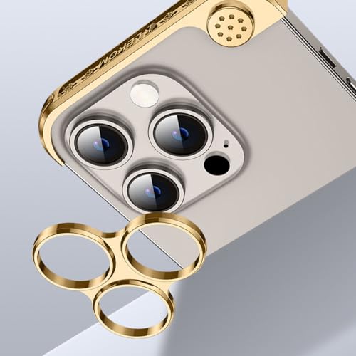 Coque antichoc iPhone 13 Pro Max en métal avec coussinets d'angle or