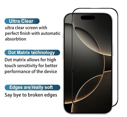 Image of Tempered Glass Screen Protector Compatible for iphone 17 | Front And Back Screen Guard With camera lens protector (Combo)