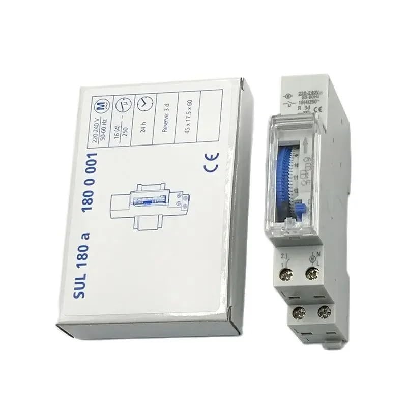 SUL180A Timer 24 Hours Relay Analogues Electrical Programmable 220V 16A Battery Rail Mechanical Switchi