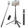 Selfie Stick,67 inch/1.7 Meter Selfie Stick Tripod,Gifts for Women Men,Portable Cell Phone Tripod Stand with Wireless Remote Shutter Compatible with iPhone 16e/16/15/14/13, Samsung Series(Black)