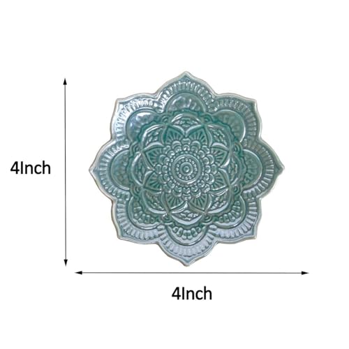 Image of Small Green Mandala Trinket Dish Jewellery Dish Tray, Ceramic Decorative Ring Holder Dish, Gifts for Women, Friend, Mum, Girls, Her, Birthday Christmas Valentines' Mothers' Day Present
