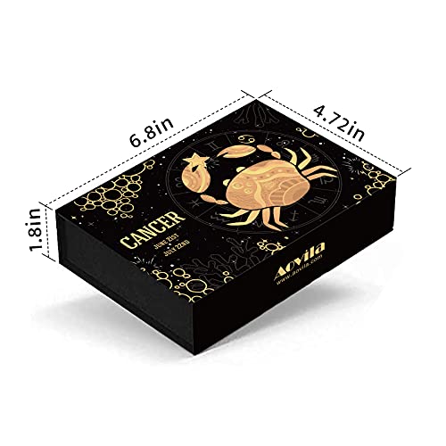Image of Aovila Cancer Crystals Gift Set, Zodiac Signs Healing Crystals Birthstones with Horoscope Box Set Cancer Astrology Crystals Healing Stones Gifts