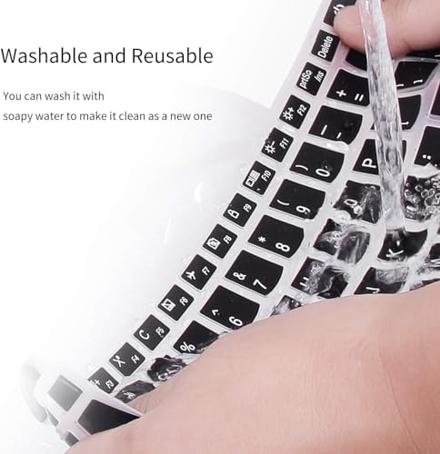 Image of OJOS Keyboard Cover for Dell Latitude 5480 5490 5491 7490 14 inch Laptop, Dell 3340 E3340 E5490 E5491 E5450 E5470 E7450 E7470 7480 E7480 Keyboard Protective Skin with Point, Black