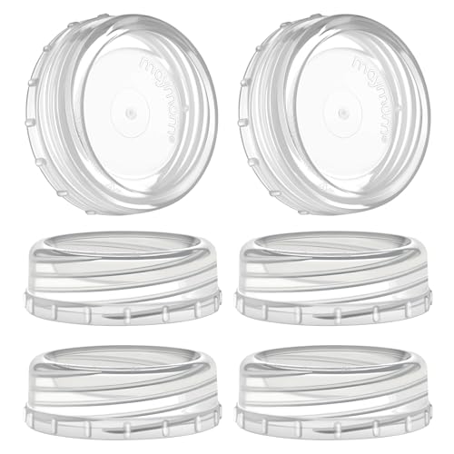Image of Maymom Travel Bottle Caps, Replacement Bottle Lids Compatible with Philips Avent Natural & Anti-Colic Bottles (PP & Glass) and Selected Maymom Bottles (Transparent)