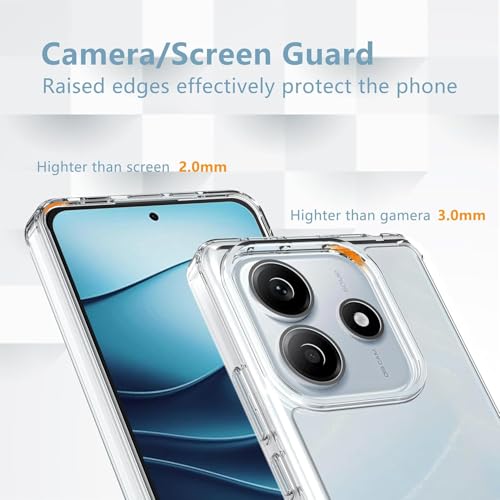 Image of NISHTECH for Redmi Note 14 5G Premium Transparent Hybrid Soft Slim Dust Proof Back Case Cover Silicone with Camera Protection