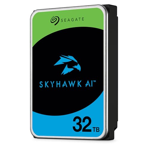 Image of Seagate Skyhawk AI 32TB Video Internal Hard Drive HDD - 3.5 Inch SATA 6Gb /s 512MB Cache for DVR NVR Security Camera System with in-House Rescue Services (ST32000VE000)