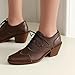 Kekonaca Women's Oxfords Brogues Lace Up Wingtip Vintage Chunky Block Stacked Heel Business Formal Square Toe Derby Party Fashion Casual Classic Dress Shoes(Brown, US Size 13)