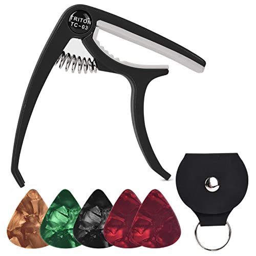 Quick-Change Capo for Acoustic and Electric Guitars - Single Handed Capo - Universal Stringed Instru