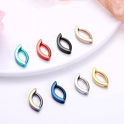Joerica 14G Clicker Belly Button Rings For Women Men Curved Barbell Navel Piercing Jewelry Stainless Steel Hoop Belly Button Rings Rivet Reverse Curved Navel Barbell Body Jewelry 10Mm #TOP2