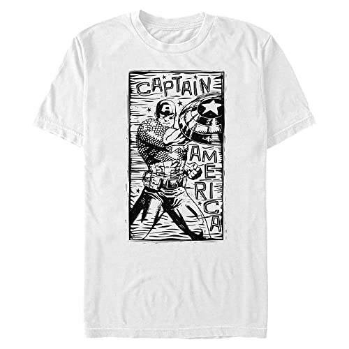 T-shirt Captain America imprimé stencil blanc grande taille coupe ample