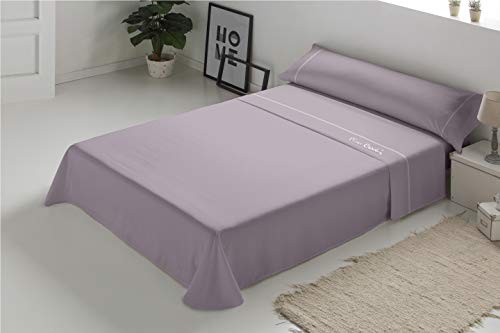 Pierre Cardin - Juego de sábanas Arcadia 100% Algodón - Cama 135 - Color Malva