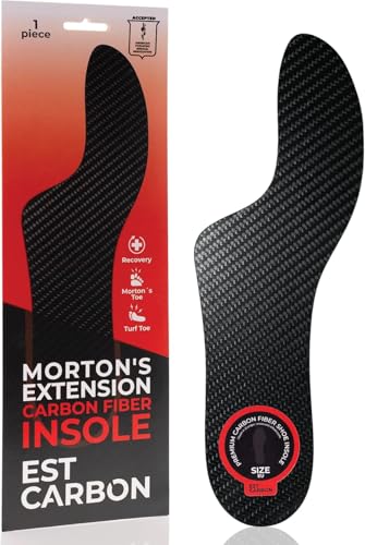 Morton´s Extension Orthotic, 1 Piece, Carbon Fiber Insole, Very Rigid Foot Support Insert Best for Morton`s Toe, Turf Toe, Hallux Rigidus, Arthritis - 269mm, Should fit Women's Size 11, Men's 10