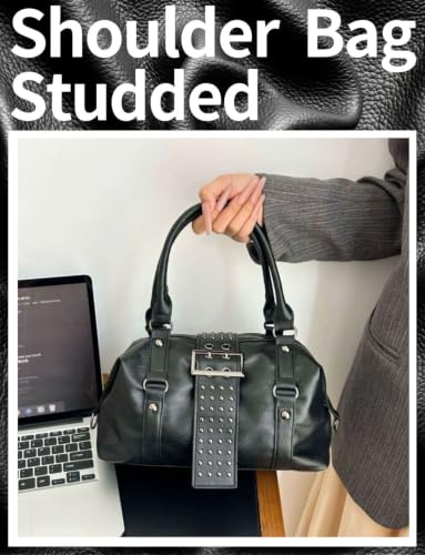 Image of Studded Purses Y2k Shoulder Bag Leather Punk Purse Grunge 2000s Handbag