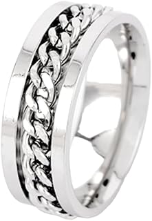 دبلة من الفولاذ المقاوم للصدأ للرجال من جولينياو، خاتم دائري للرجال لتخفيف القلق بدون إجهاد، خاتم زفاف رائع مريح.