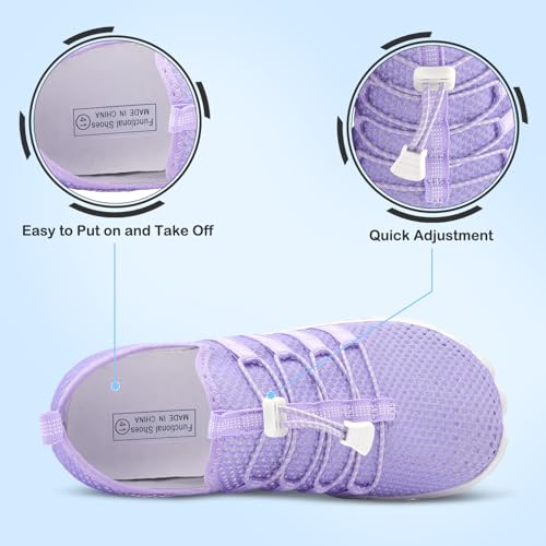 Image of L-RUN Hiking Water Shoes Women Beach Pool Swim Shoes Quick Dry Summer Beach Socks Purple M US (Women 6.5, Men 5)=EU37