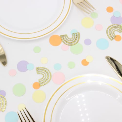 Rainbow Confetti, 240 PCS Pastel Confetti for Pastel Rainbow Part...