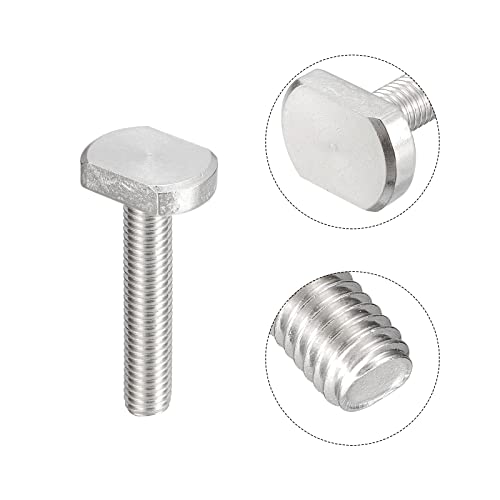 Image of uxcell T-Slot Bolts, 5pcs M10x50mm T Slot Drop-in Stud Sliding Bolts 304 Stainless Steel T Shape Screws for T Track