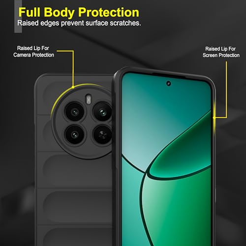 Image of Amazon Basics Back Case Cover for Realme Narzo 70 5G | Compatible for Realme Narzo 70 5G Back Case Cover | Matte Soft Flexible Silicon | Liquid Silicon Magic Case with Camera Protection | Black