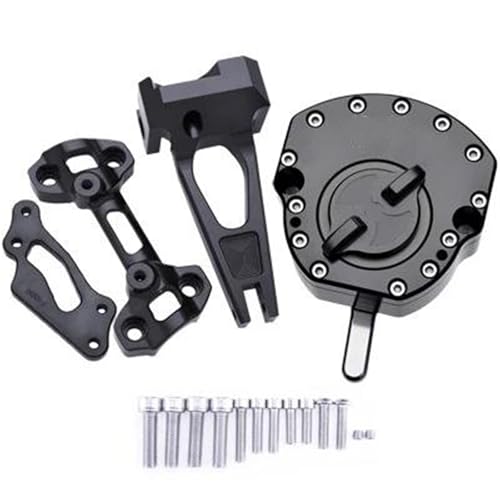 Accesorios motocicletas Para Y&amaha MT09 FZ09 MT 09 FZ 09 2014-2021 2020 2019 2018 2017 2016 CNC Amortiguador Dirección Seguridad Invertido Motocicleta Con Soporte Montaje Piezas repuesto(Negro)