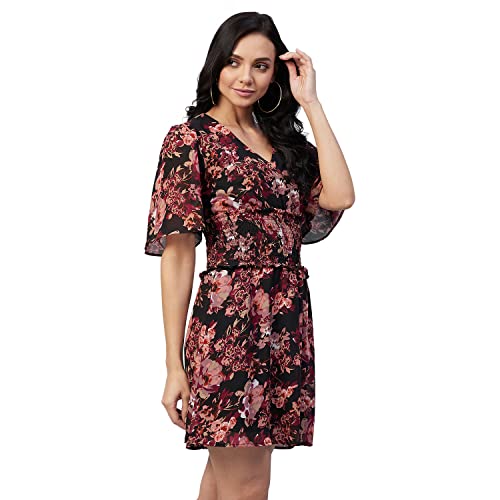Image of Carlton London Women's Polyester A-Line Mini Casual Dress