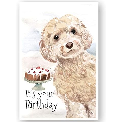 Cockapoo Dog Birthday Card, Cockapoo Dog Greetings Card, Cockapoo Dog Cover