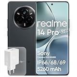 realme 14 Pro 5G Smartphone, 8 + 256GB, Teléfono móvil, Procesador Dimensity 7300 Energy 5G, IP69, Cámara Sony IMX882 OIS de 50 MP, Pantalla de 120 Hz, Batteria da 5260 mAh, Gris (con Adaptador) realme 14 Pro 5G Smartphone, 8 + 256GB, Teléfono móvil, Procesador Dimensity 7300 Energy 5G, IP69, Cámara Sony IMX882 OIS de 50 MP, Pantalla de 120 Hz, Batteria da 5260 mAh, Gris (con Adaptador)