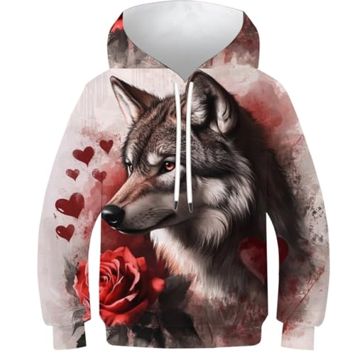 Pull à capuche 3d wolf vêtement anniversaire ado sweat original fille garçon