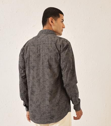 Image of Majestic Man Stylish Geomatric Print Casual Shirt - Pure Cotton| Full Sleeve | Trendy & Comfortable