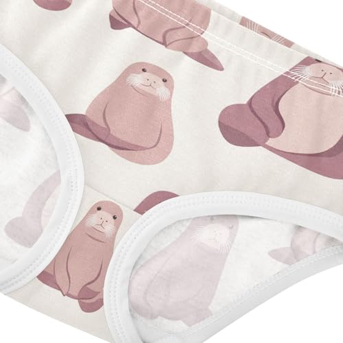 Wusikd Cute Walruses Girls' Underwear Cotton Girls Briefs Soft Toddler Underwear 2T4