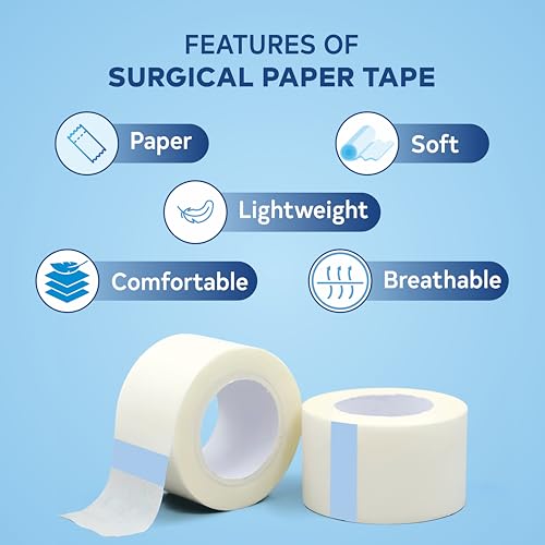 Image of Microporous Surgical Tape 12.5mm x 9.1m (Pack of 24 Rolls)| Breathable Paper Tape for Wound Dressing, First Aid & Medical Use | Hypoallergenic & Strong Adhesion