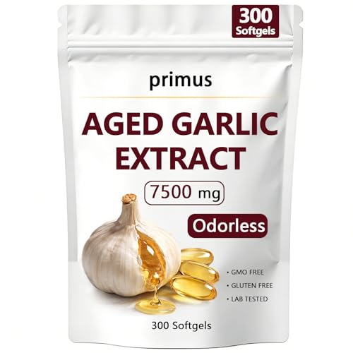 primus Aged Garlic Odorless Garlic Supplement 300 Softgels Plant-Based Formula for Daily Wellness Support1