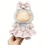 Clothes for LABUBU 17cm Doll (NO Doll), Outfit for LABUBU, Dress and Hairpin Set for LABUBU Dress Up, Fashion and Premium Dolls Accessories for LABUBU (Style D)