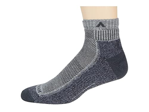 Wigwam Cool Lite Hiker Quarter Socks 3-Pack, Gray/Charcoal Large