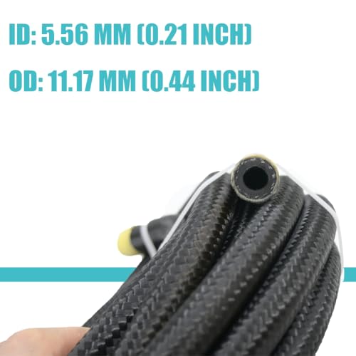 10Ft 4AN Stainless Steel Nylon Braided Fuel Line for Oil, Brake, Transmission, and Fluids