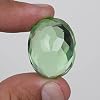 REAL-GEMS Natural Brazilian Green Amethyst Loose Gemstone Oval Cut 72 Ct Translucent Stone for Jewelry Making and Collectors