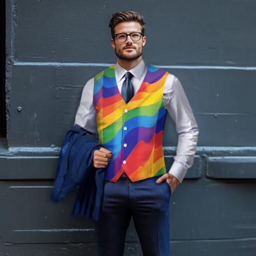 Men's V Neck Suit Vests Formal Slim Fit Button Dress Vest Waistcoat, S-4XL3