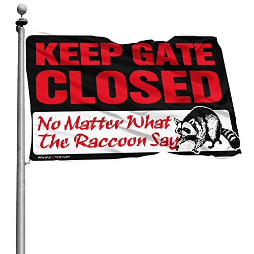 Drapeaux pour chambre gars Keep Gate Closed grand drapeau décoration murale 152 x 244 cm