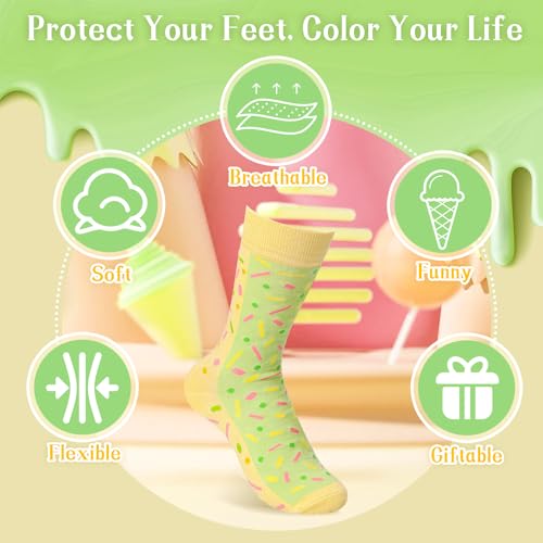 Image of Funny Donut Burger Food Socks Box, Crazy Socks for Women Teen Girls, Birthday Christmas Stocking Stuffers Gag Gifts