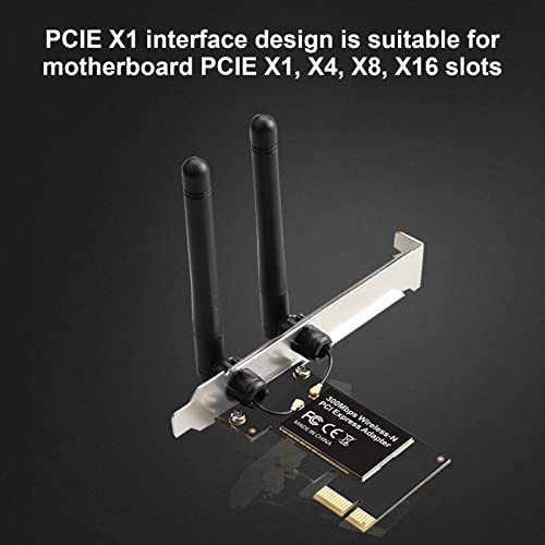 Tarjeta WiFi PCIe Dilwe para PC, tecnología 11N, antenas de alta ganancia, 802.11b/g/n, 300 Mbps, compatible con Windows 10/8.1/8/7 y Linux miniatura 3