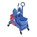 Contec 2720 Polypropylene Double Bucket System with Two 6.5 Gallon Red and Blue Buckets, Includes Wringer and Cart with Casters