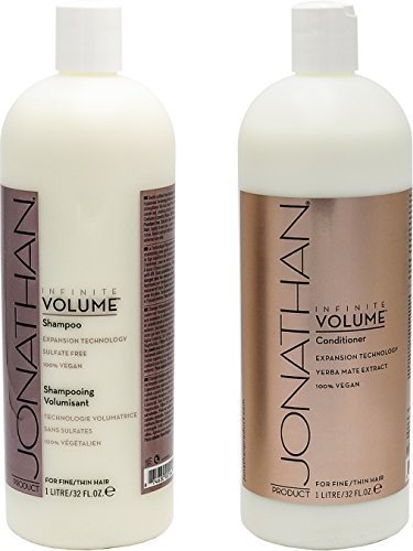 Jonathan Product Infinite Volume Shampoo & Conditioner - Sulfate Free Treatment for For Fine and Thin Hair - Strengthening, Volumizing - Men, Women - Safe for Color Treated Hair 32 Oz