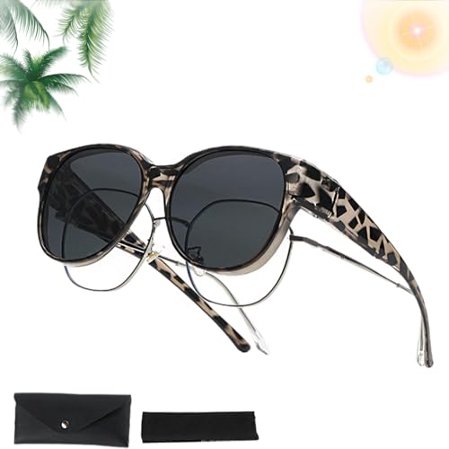 Belladora Fit over Sunglasses - Polarized Clip on Sunglasses over Glasses,Stylish Wrap Around Sun Glasses