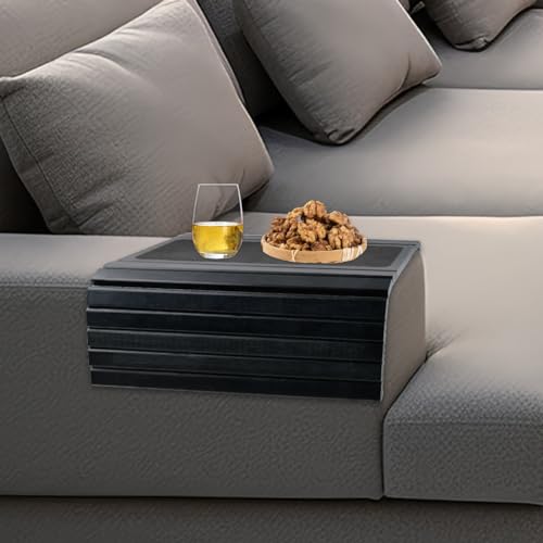 POUMUE 34 x 41,5 cm Flexibles Holzsofablech, flexible Halterung für Armlehne, Tisch, Armlehne, Sofa, Tablett, für Sofa mit rutschfester Unterseite