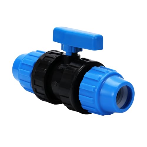 FIFIBANG Válvula de bola de 1 pieza para tubería de PE, válvula de bola de tubería de PE de 25 mm PN10, conexión de tornillo para tubería de PE Válvula de bola de tubería de PE (25 mm)