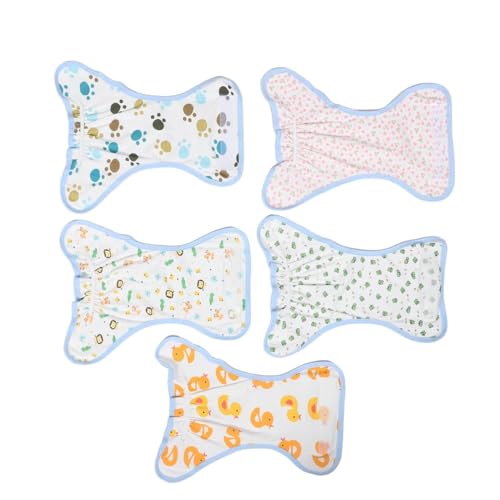 NIYANGLE 5 Pañales de Tela de Algodón Reutilizables para Bebés y Pequeños, Estampados Divertidos, Lavables y Absorbentes, Pantalones de Entrenamiento para Uso Diurno y Nocturno